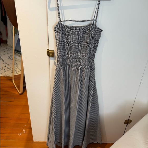 SOLID & STRIPED Black and White Checkered Midi Dress - Picture 1 of 3